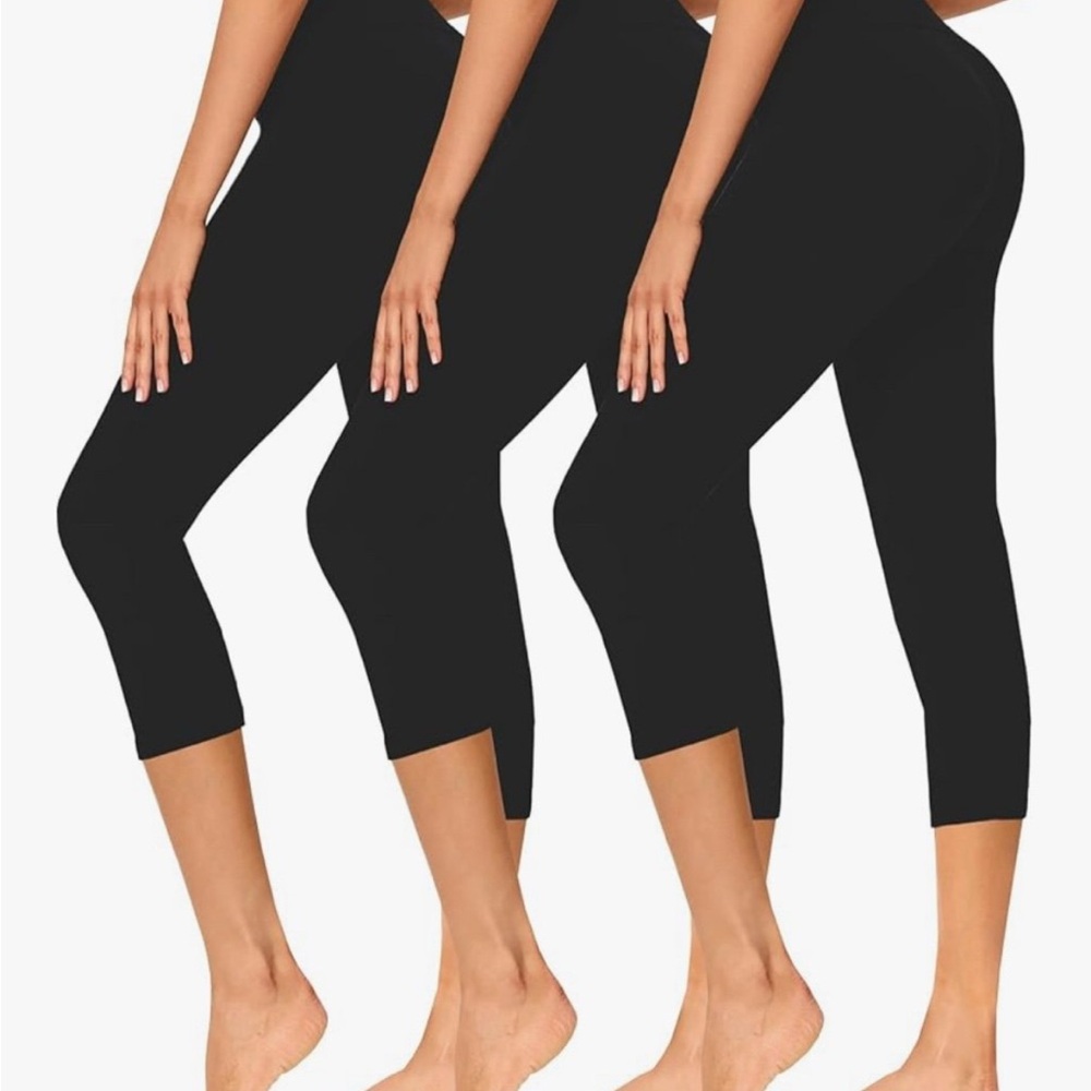 Women's Black High-Waisted Capri Leggings